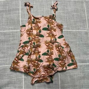 Kate Quinn 12-18 Months Lily Pad Floral Spaghetti Tie Strap Ballerina Bubble NEW